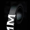 Men's Style Letter M Smooth Buckle Casual Pants Youth Belt Pure White