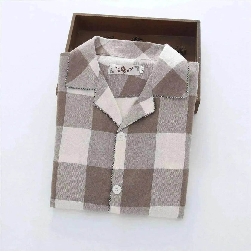 Men's Warm Cloth Flannel Pajama Suit