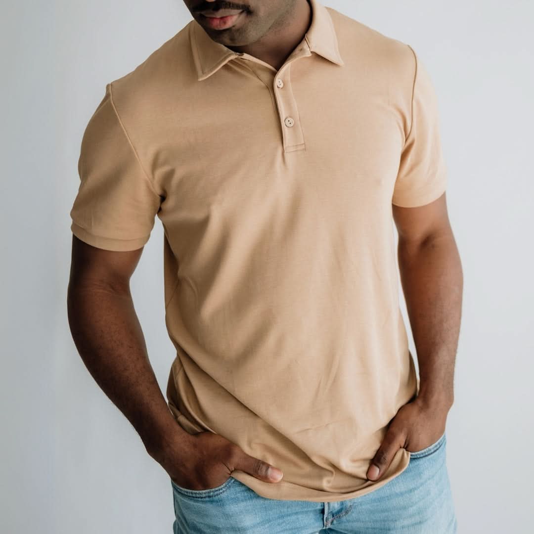 Men's Bamboo Polo Shirt | Blush Charcoal