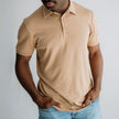 Men's Bamboo Polo Shirt | Cream Olive