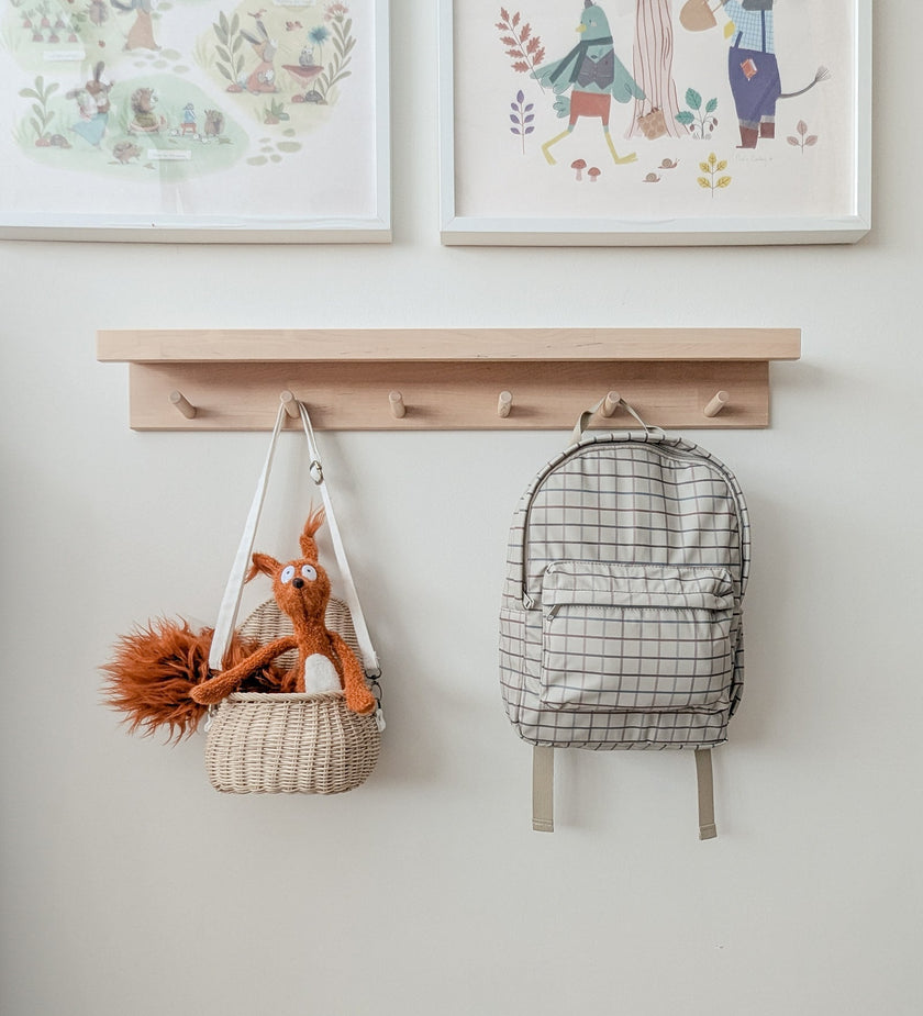 Mini backpack - Taupe check - Menoum
