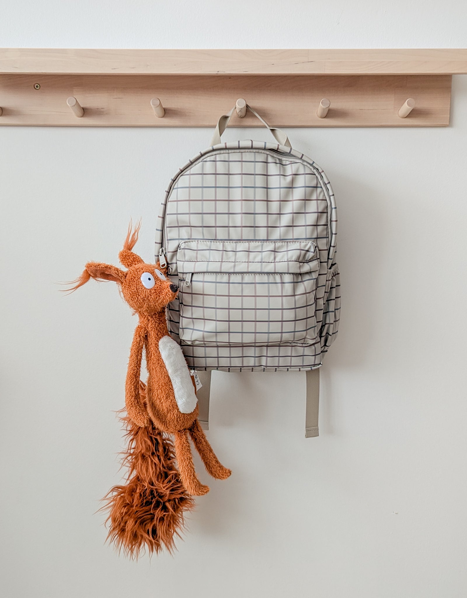 Mini backpack - Taupe check - Menoum