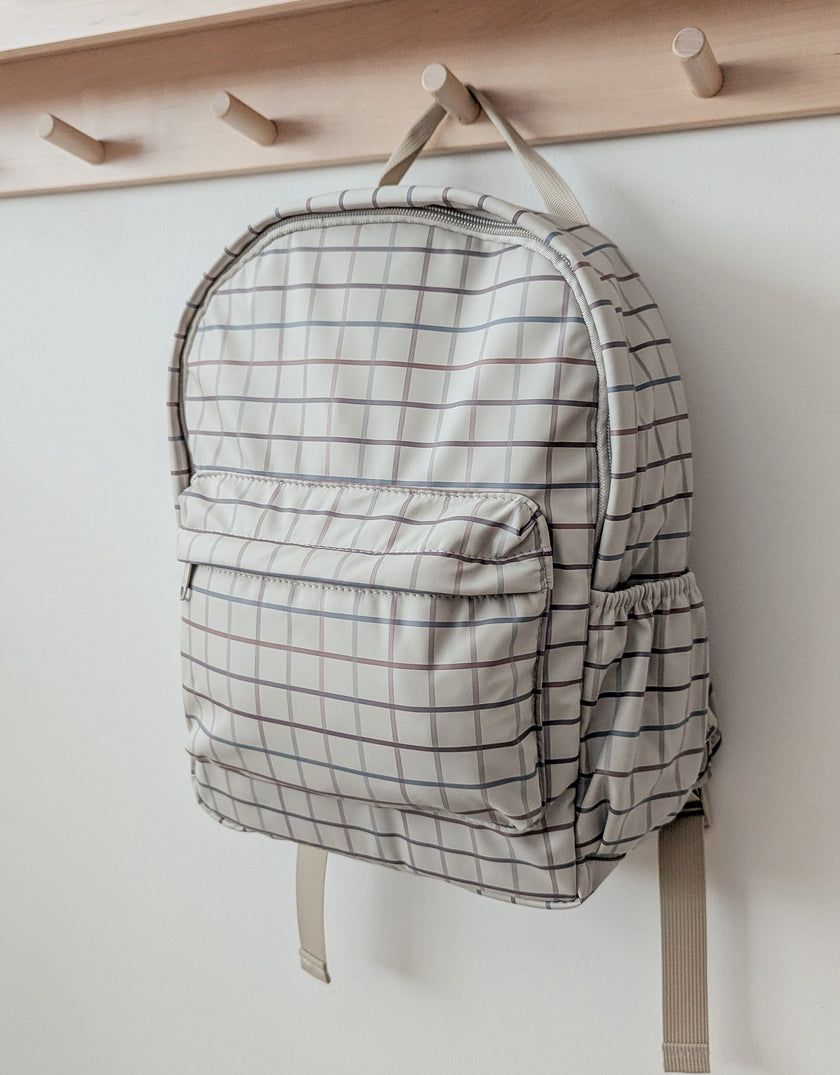 Mini backpack - Taupe check - Menoum