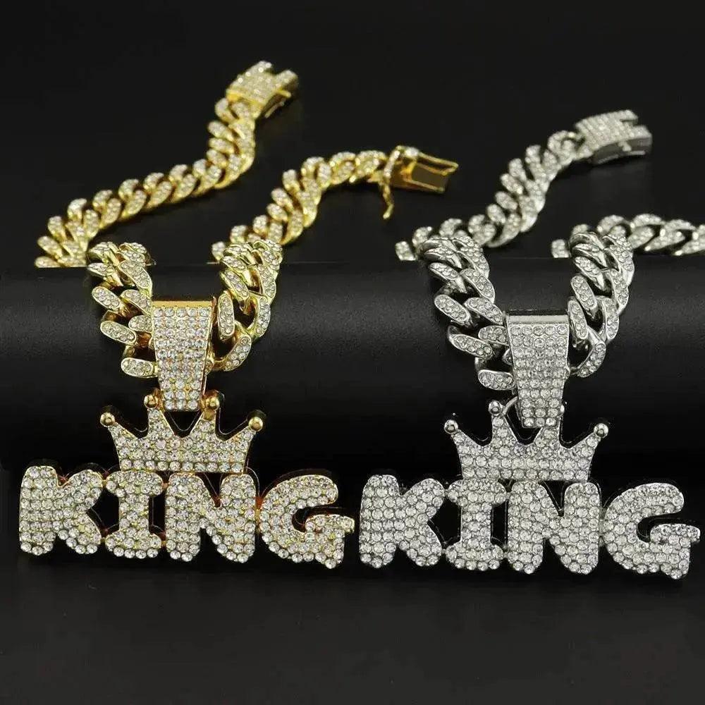 Mens Fashion Alloy Necklace With Diamond Pendant