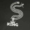 Mens Fashion Alloy Necklace With Diamond Pendant