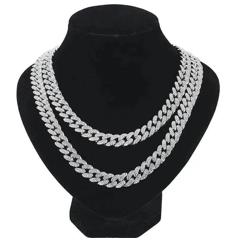 Mens Fashion Simple Full Diamond Cuba Necklace