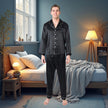 Men's Mulberry Silk Pajama Set Black