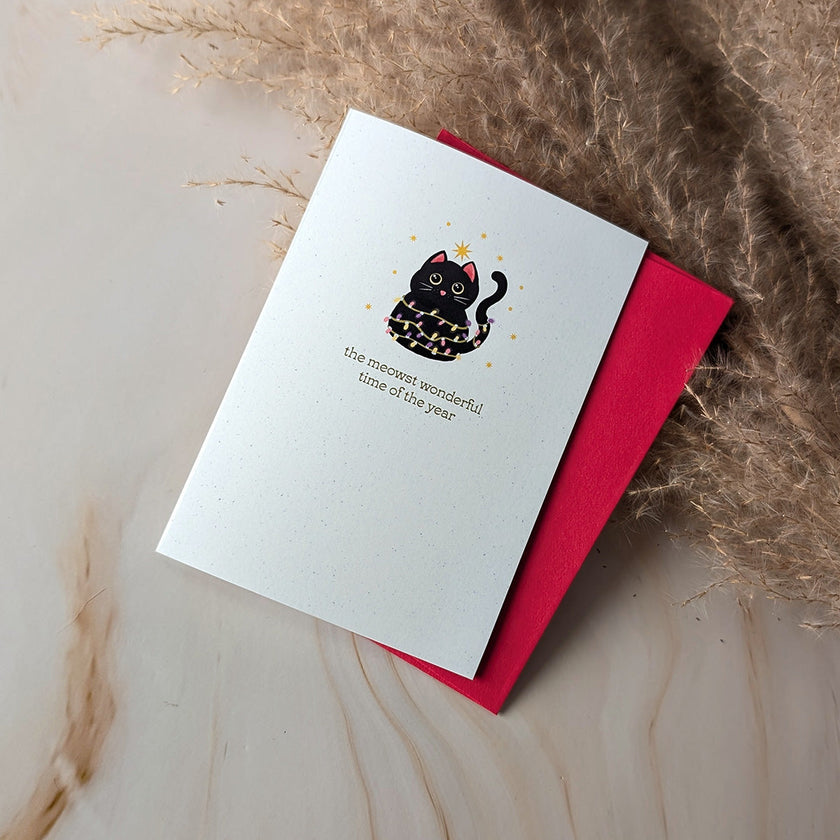 The Meowst Wonderful Time of the Year Mini Holiday Cat Card