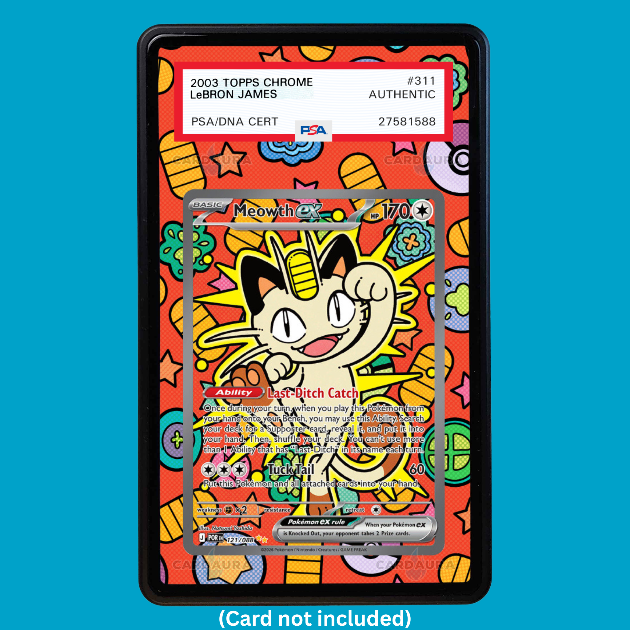 Meowth Ex 121/088 (Graded) Display Case