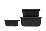 Mepal - Cirqula Multi-Bowl Deep Rectangular 3-Part Set