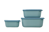 Mepal - Cirqula Multi-Bowl Deep Rectangular 3-Part Set