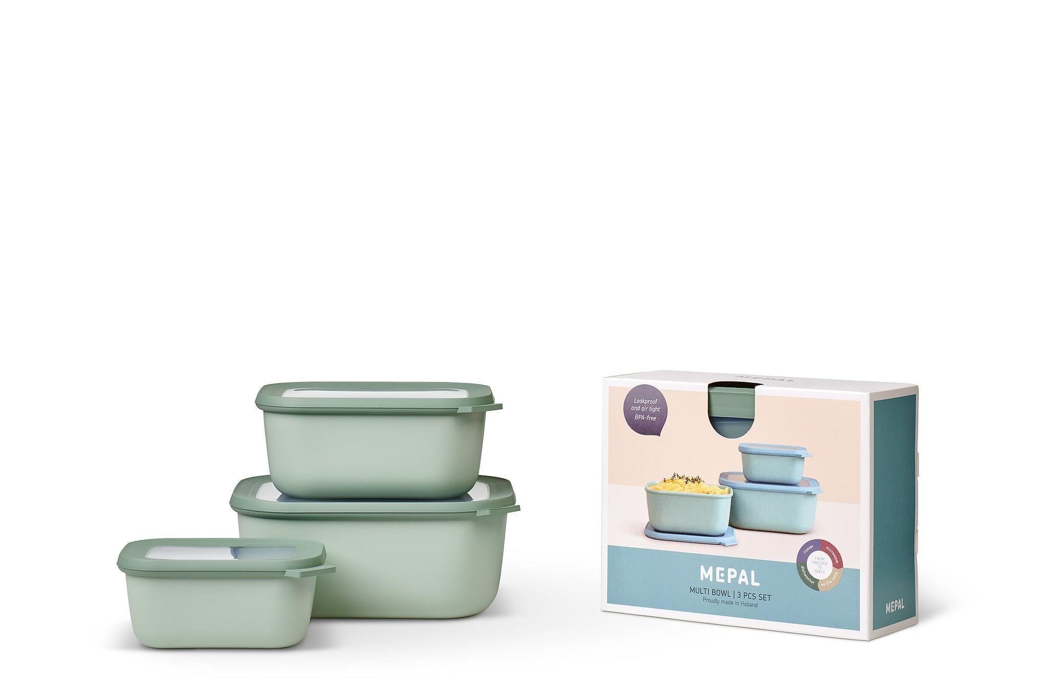 Mepal - Cirqula Multi-Bowl Deep Rectangular 3-Part Set