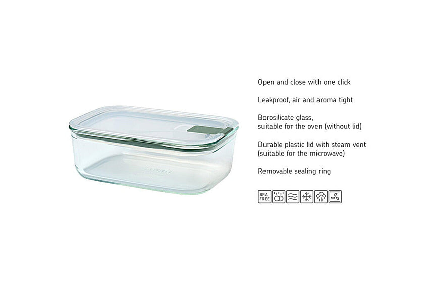 Mepal - Boîte de conservation alimentaire en verre Easyclip 1500 ml / 51 oz