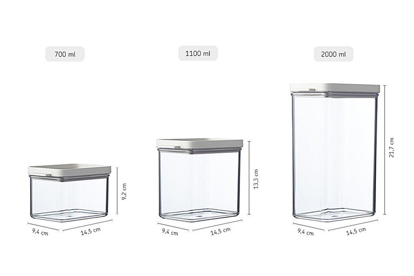 Mepal - Coffret de rangement Omnia 3 pièces (blanc nordique)