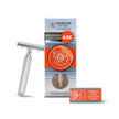Merkur 42C 3-Piece DE Safety Razor, Closed Comb, Classic 1906 Etched Handle, Chrome