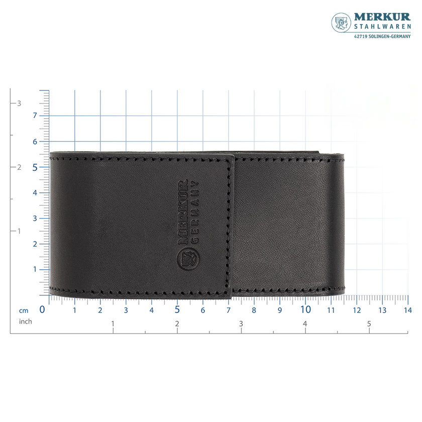 Merkur Leather Case filled with 38001 and 10 Blades, Black