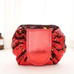 Mermaid Sequins design Cosmetic Bag Drawstring Makeup Case Women Travel Make Up Organizer Storage Pouch Toiletry Wash Kit