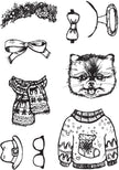 Creative Expressions Jane Davenport Merry Cutemas 6 in x 8 in Clear Stamp Set