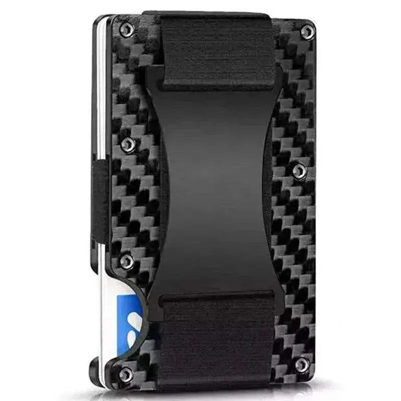 Metal Card Wrapped Carbon Fiber RFID Anti theft Brush Wallet