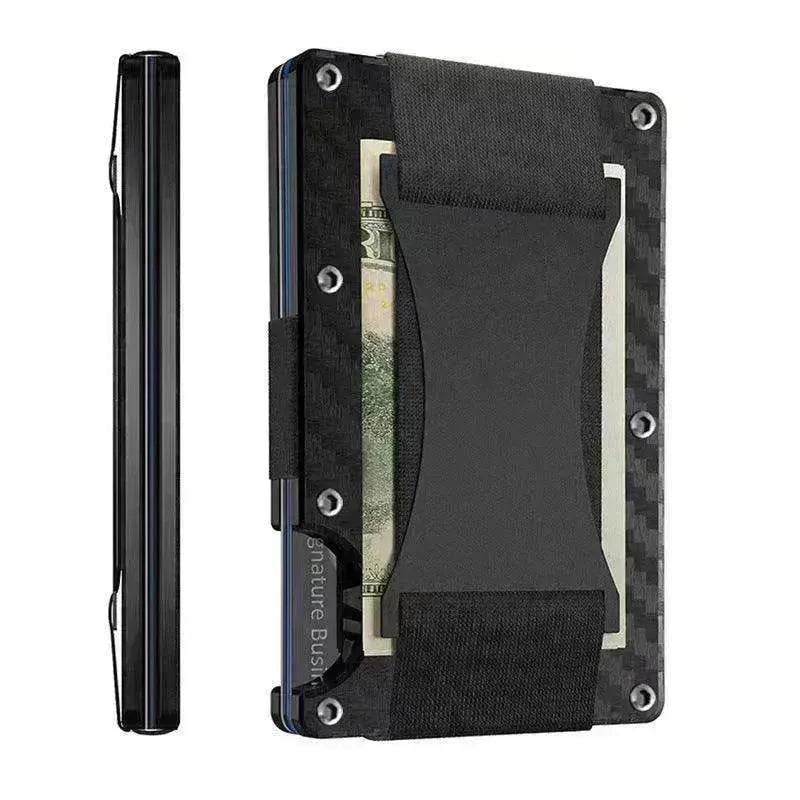 Metal Card Wrapped Carbon Fiber RFID Anti theft Brush Wallet