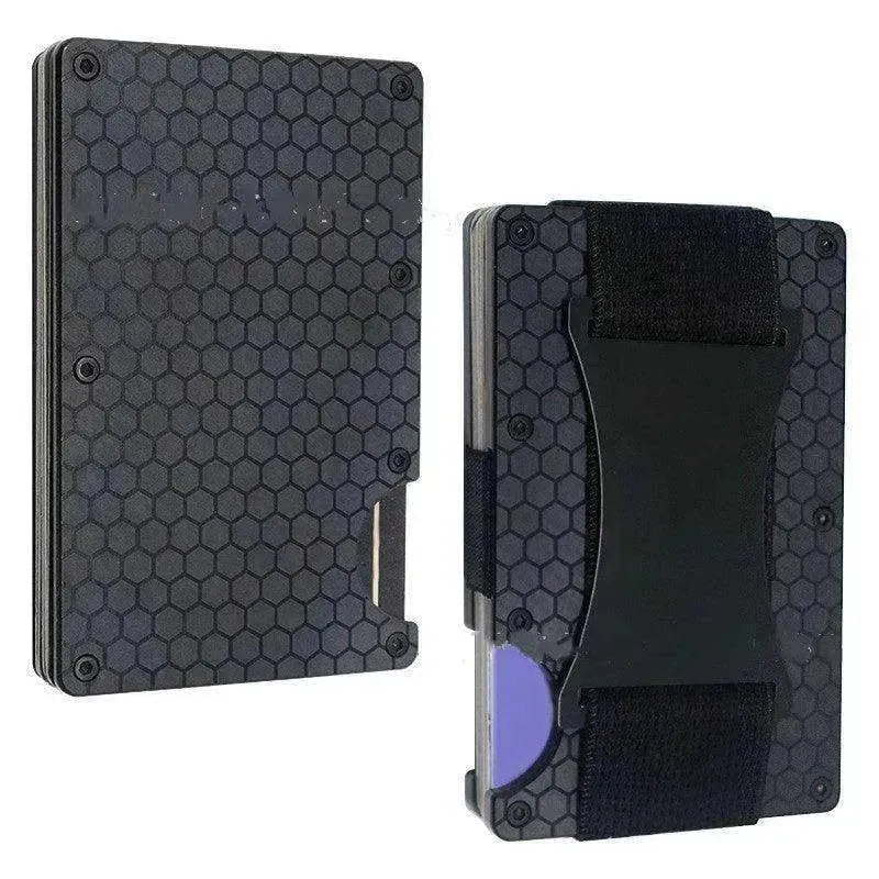 Metal Card Wrapped Carbon Fiber RFID Anti theft Brush Wallet