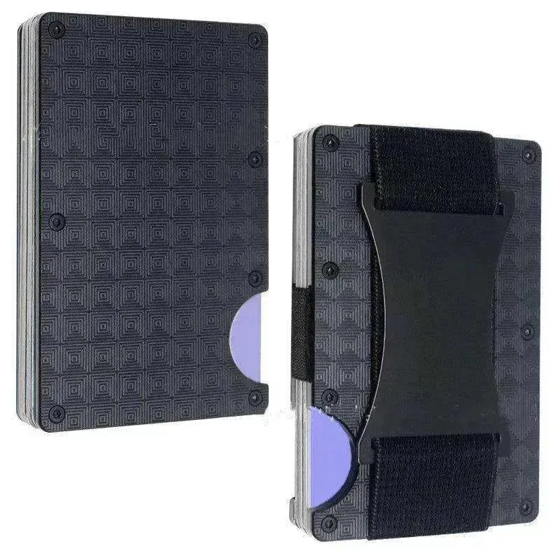 Metal Card Wrapped Carbon Fiber RFID Anti theft Brush Wallet