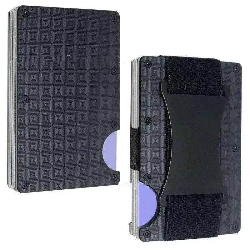 Metal Card Wrapped Carbon Fiber RFID Anti theft Brush Wallet