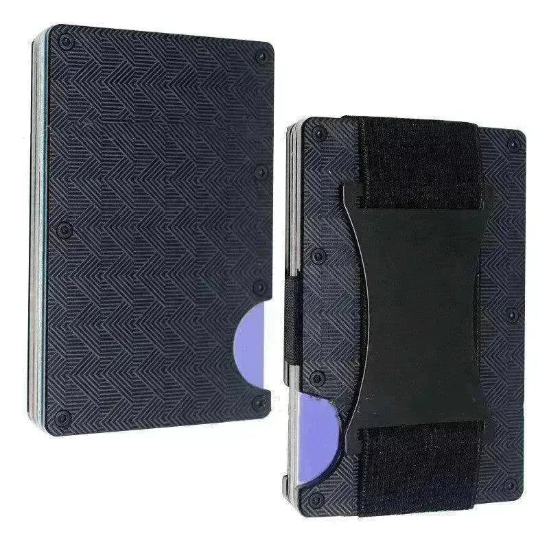Metal Card Wrapped Carbon Fiber RFID Anti theft Brush Wallet