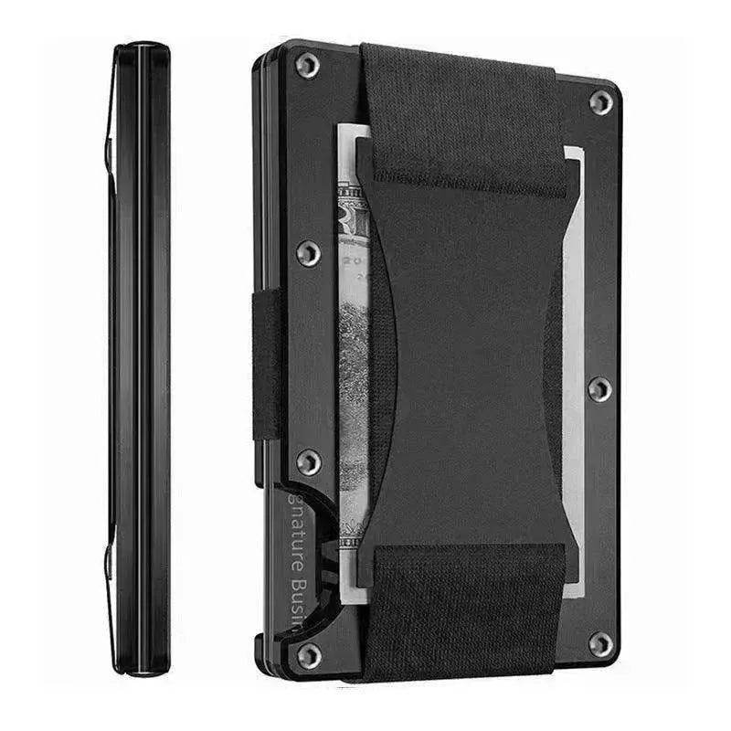 Metal Card Wrapped Carbon Fiber RFID Anti theft Brush Wallet