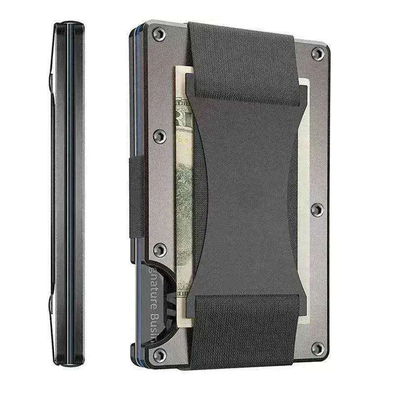 Metal Card Wrapped Carbon Fiber RFID Anti theft Brush Wallet