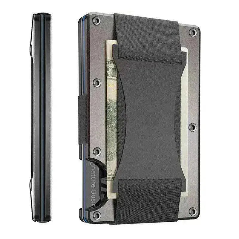 Metal Card Wrapped Carbon Fiber RFID Anti theft Brush Wallet