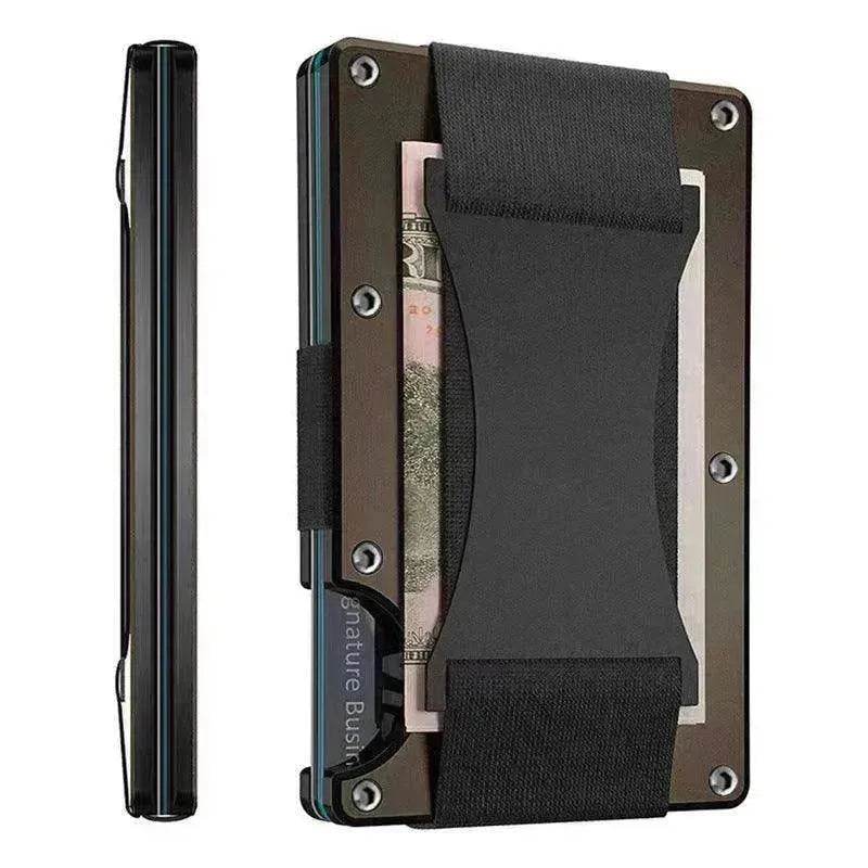 Metal Card Wrapped Carbon Fiber RFID Anti theft Brush Wallet