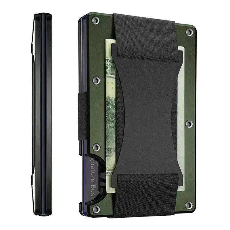 Metal Card Wrapped Carbon Fiber RFID Anti theft Brush Wallet