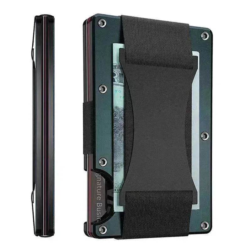Metal Card Wrapped Carbon Fiber RFID Anti theft Brush Wallet