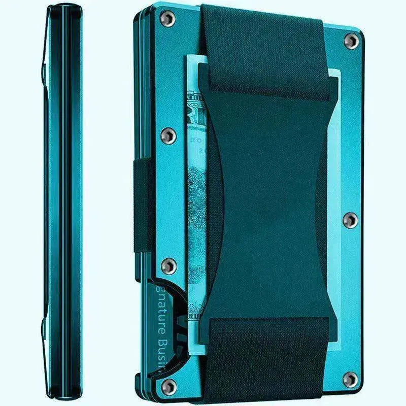 Metal Card Wrapped Carbon Fiber RFID Anti theft Brush Wallet