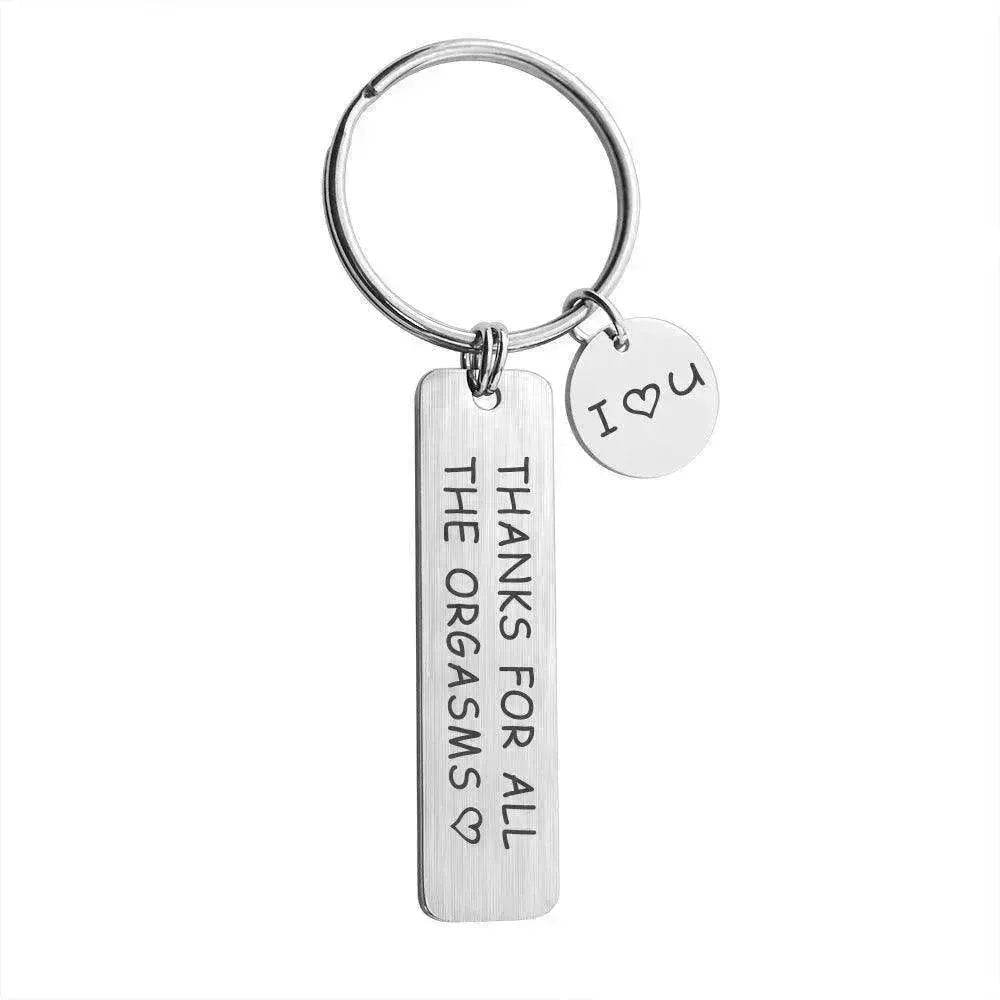 Metal Keychain Cross-Border Brushed Valentine's Day Keychain