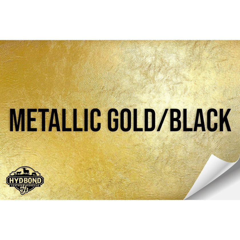 METALLIC GOLD/BLACK WITH ADHESIVE HYDBOND LEATHERETTE SHEET (12