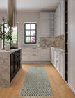 Metro Checkered Slate Green Rug