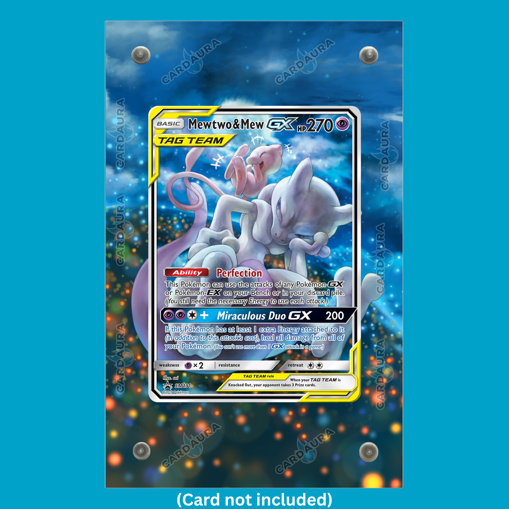 Mewtwo and Mew GX SM191 Tag Team (Ungraded) Display Case