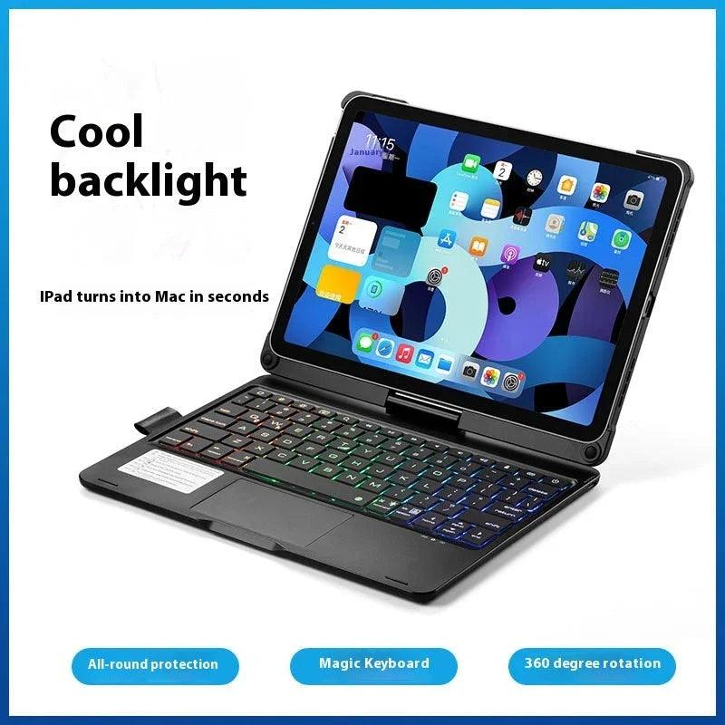 iPad Keyboard Case with Touchpad – 360° Rotating Bluetooth Keyboard for iPad Air 5/4 & iPad Pro 11