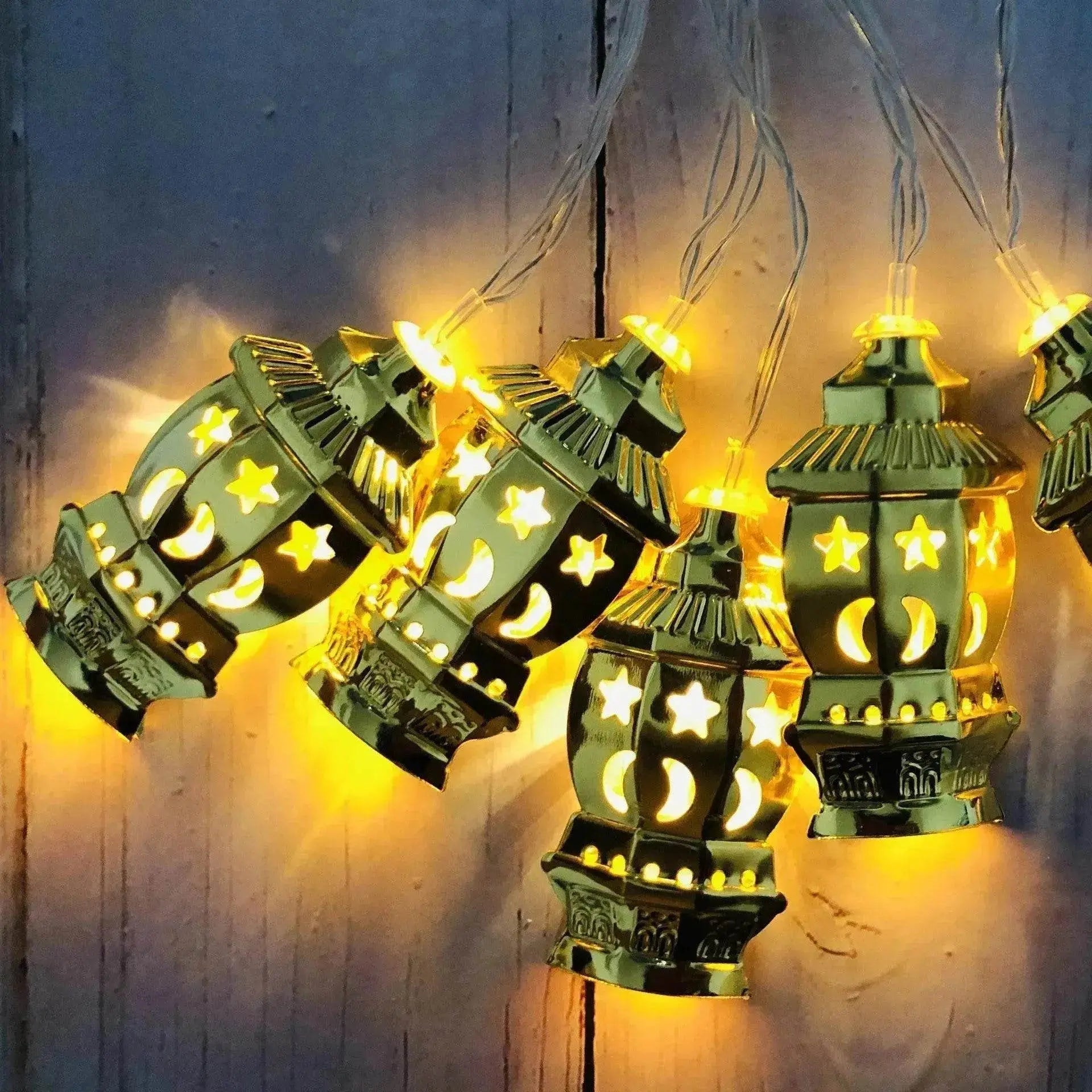 Middle East Arab Arab  Ramadan Wrought Iron LED Palace Lantern String Light