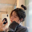 Milk Coffee Plush Headdress High Ponytail Cloth Hair Accessories