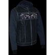 Milwaukee Leather Men's Black Leather Vest with Reflective Skulls & Full Hoodie Liner