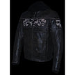 Milwaukee Leather Men's Distressed Brown Crossover Scooter Jacket with Reflective Skulls