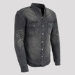 Milwaukee Leather Men's Faded Denim Armored Shirt Jacket
