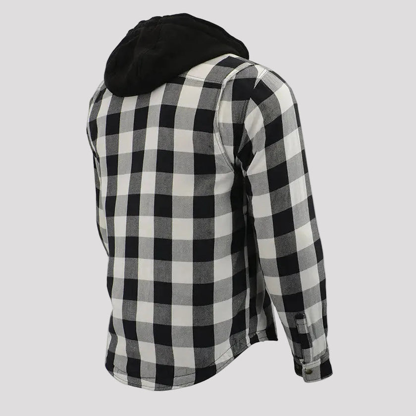 Milwaukee Leather Men's Plaid Flannel Armored Shirt Jacket