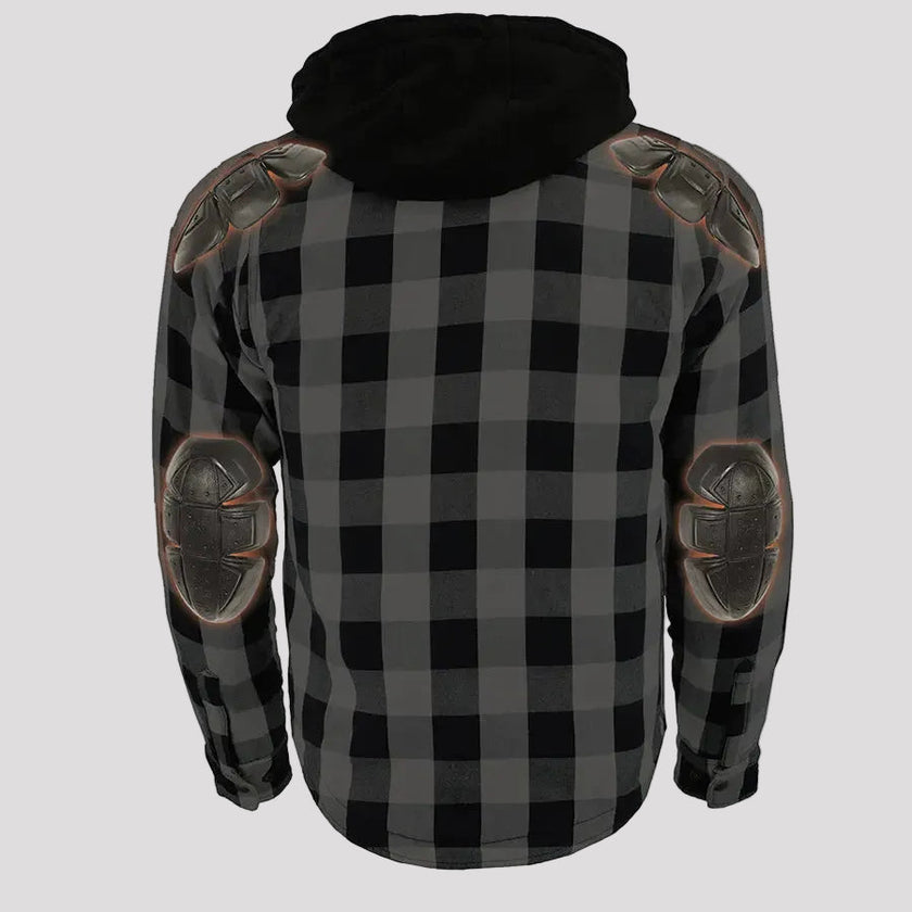 Milwaukee Leather Men's Plaid Flannel Armored Shirt Jacket