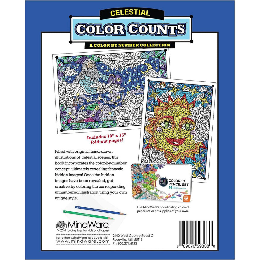 Mindware - Color by Number - Color Counts - Celestial