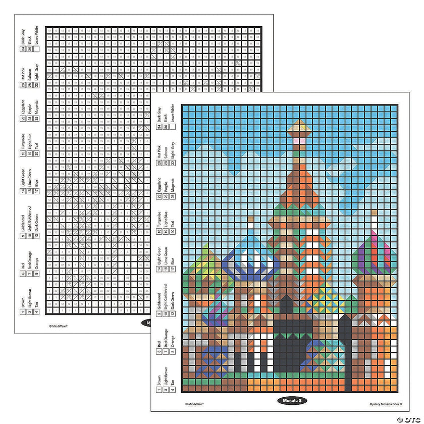 Mindware - Dessin par numéros - Mosaïques mystères - Livre 9