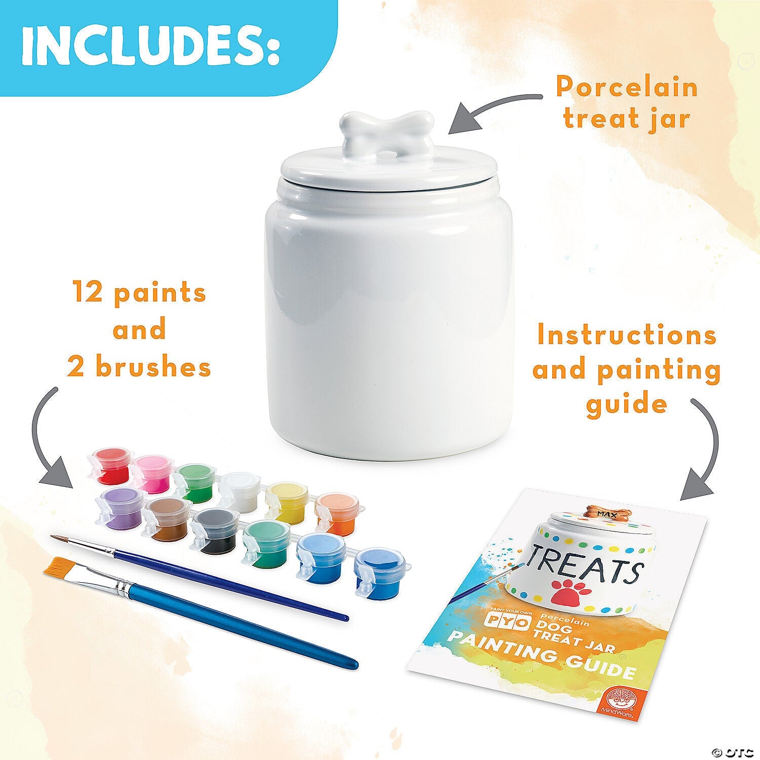 Mindware - Pot à friandises pour chien en porcelaine à peindre soi-même